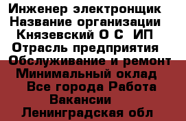 Инженер-электронщик › Название организации ­ Князевский О.С, ИП › Отрасль предприятия ­ Обслуживание и ремонт › Минимальный оклад ­ 1 - Все города Работа » Вакансии   . Ленинградская обл.